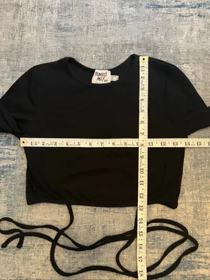 Princess Polly Black Ribbed Knit Long Sleeve Cropped Open Back Tie Waist Top US2 thumbnail 7