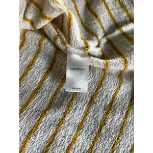 Striped Cotton Slub Knit Top sz Small White Yellow Oversized Coastal Minimalist‎ thumbnail 8