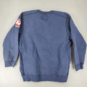 Abercrombie Sweatshirt Womens XL Blue Vintage Y2K Soccer Patch Crewneck Pullover thumbnail 2