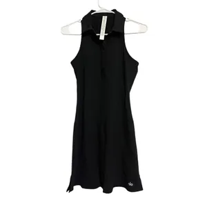 Alo Yoga Charmed Tennis Dress Point Collar Black Size XS thumbnail 2