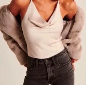 Abercrombie Champagne Satin Bodysuit thumbnail 1