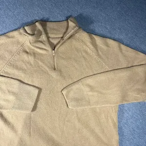 Studio Works 100% Acrylic Woman’s Small Sweater Beige Ribbed Collar Soft Knit thumbnail 1