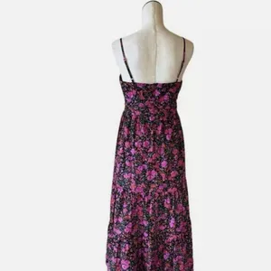 NWOT Fore Floral Tiered Boho Maxi Dress Cut Out Large Cotton Cotagecore thumbnail 5