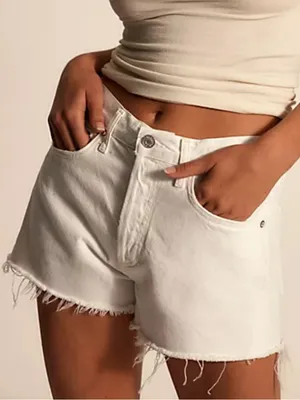 NWOT Agolde Parker denim cutoff shorts Marshmellow 27 thumbnail 1