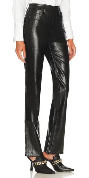 Good American NWT Black Better Than Leather Good Icon Pants - size 2/26 thumbnail 1