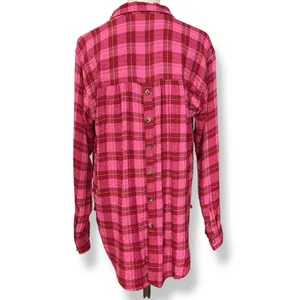 Anthropologie Isadora Button-Back Tunic Posy Pink Shirt‎ Blouse Top Plaid Medium thumbnail 4