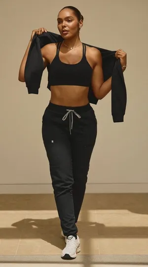 Black Fabletics Scrub Joggers thumbnail 1