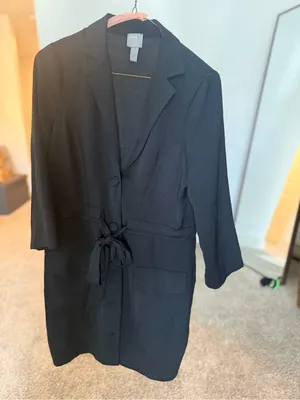 ASOS Pretty Lavish tie waist blazer mini dress in black thumbnail 5