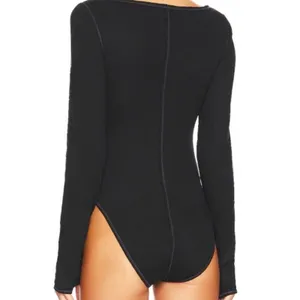 Free People Sloane Thermal Bodysuit | Women’s Large | Black | NEW thumbnail 2