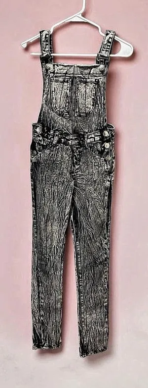 Montana Jeans Womens Acid Wash Denim Overalls Skinny Leg Jumpsuit Size 3 Flaw thumbnail 1