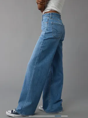 American Eagle Dreamy Drape Super High Rise Baggy Wide Leg Jeans size 18 short thumbnail 6