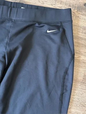 Nike|Black Dri-FIT Fleece-Lined Athletic Leggings with Small Logo sz M thumbnail 3