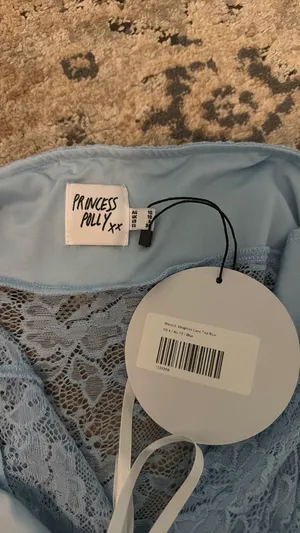 Princess Polly Winnick Strapless Lace Top Blue thumbnail 3