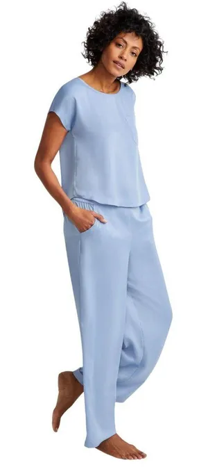 NWT State Of Day 2-Pc. Silk Touch Short Sleeve Pajama Set Eventide Blue XL thumbnail 1