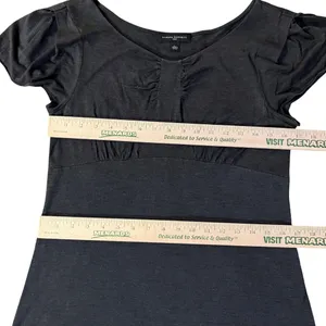 Banana Republic Silk Blouse Womens L Used Dark Gray thumbnail 9
