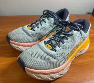 Hoka Women’s Bondi 7 Teal Orange Pink Running‎ Workout Shoe Sneakers 8.5 thumbnail 1