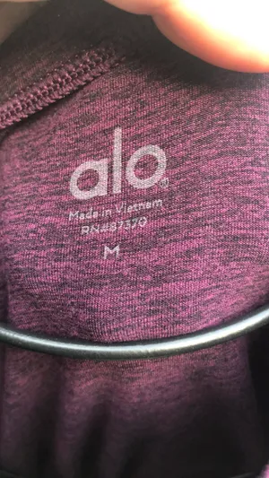 Alo Long Sleeve Purple Shirt Size Medium thumbnail 4
