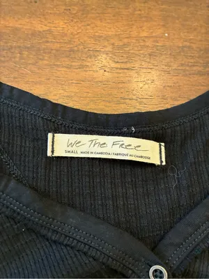 Free People We The Free Citrine Top Women’s Small Thermal Long Sleeve Black thumbnail 2