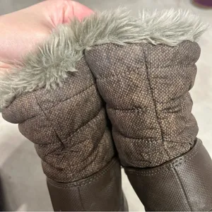 The North Face Thermoball Faux Fur Quilted Brown Pull On Winter Boots Size 10 thumbnail 6