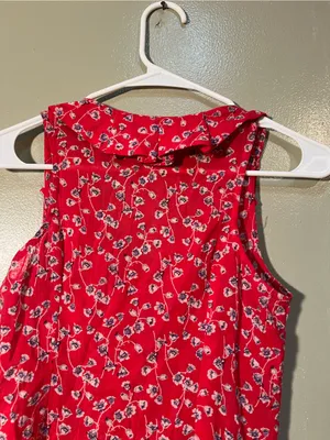 Edme‎ & Esyllte Anthropologie Women's Sleeveless Button Down Blouse Red Floral thumbnail 7