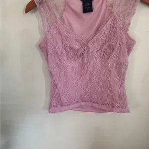 Y2K Women's Lace V-Neck Camisole Tank Top - Light Pink thumbnail 2