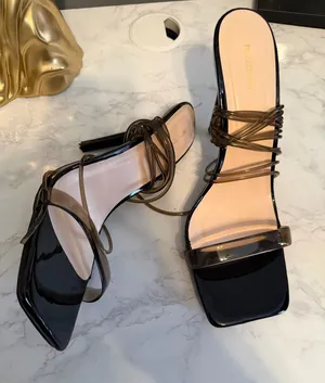 Pretty Little Thing Heels Black Strappy thumbnail 1