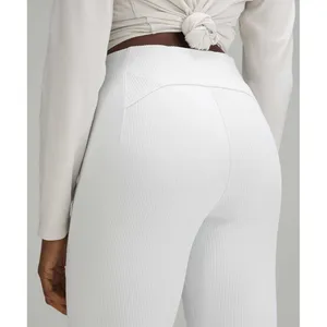 Lululemon Ribbed‎ Softstreme Zip-Leg High-Rise Cropped Pant 25" Light Vapor 8 thumbnail 4