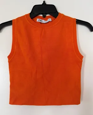 ZARA Cropped Top Tank Knit thumbnail 1