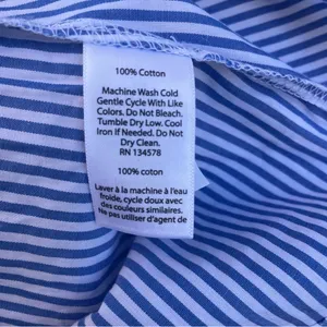 Women’s Vineyard Vines Blue Striped‎ Tie Back Shirt thumbnail 3