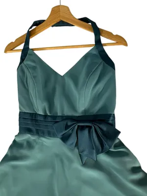Vintage Alfred Angelo Y2K Aqua Halter Formal Dress Fairy Halloween Costume US 8 thumbnail 7