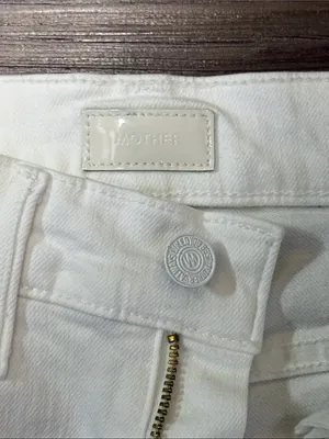 MOTHER Hustler Ankle Fray Jeans 23 Fairest of Them All White $228 thumbnail 6