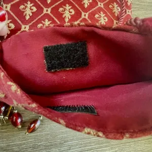 Red crossbody Bag with beads thumbnail 11