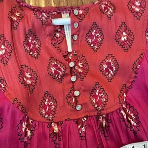 By Anthropologie pink boho dolman sleeve blouse M thumbnail 10