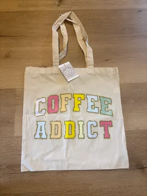 Coffee Addict Canvas Tote Bag Tan thumbnail 1