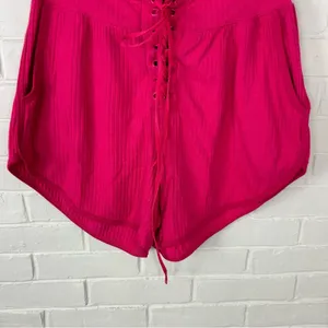 FP Movement By Free People Can’t Handle This Pink Ribbed Lace Up Shorts Size S thumbnail 9
