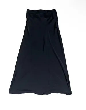 Free people black satin midi skirt thumbnail 1