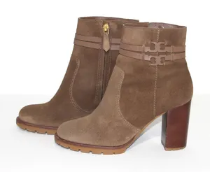 Tory Burch Leigh Lug Sole Booties In River Rock/ River Rock Size 8 thumbnail 1