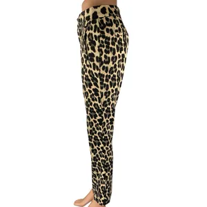 Zara Beige Black Leopard Animal Print High Rise Flare Bootcut Trousers Pants XS thumbnail 2