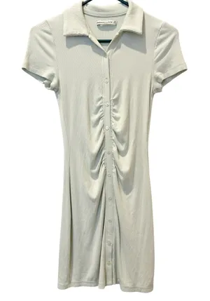 Abercrombie & Fitch Y2K‎ Ribbed Polo Mini Dress XS Button Down Green Preppy thumbnail 1