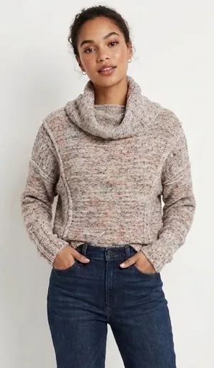 Anthropologie Cowl Neck Space Dye Sweater Size XS Multi Marl Knit‎ Pullover thumbnail 1