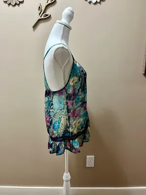 Fire Los Angeles Boho Floral Tank Top Size Medium thumbnail 3