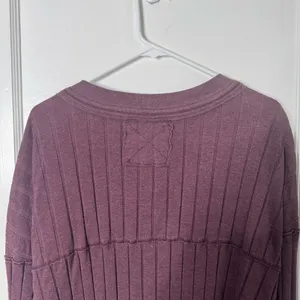 Free People We the Free In the Mix Ribbed Henley Large Buttons Comfy Casual S thumbnail 11