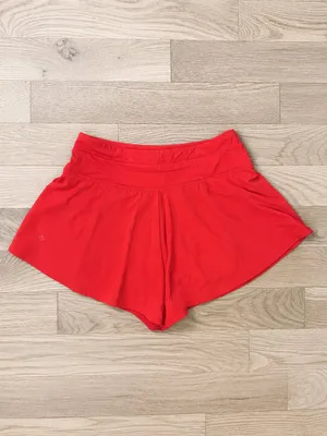 CRZ YOGA Women's Flowy Ruffle Board Shorts Drawstring Red XS thumbnail 2