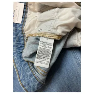 New Old Jeans Navy Womens 10 Extra High Rise Sky Hi Wide Leg Raw Hem Light Blue thumbnail 8