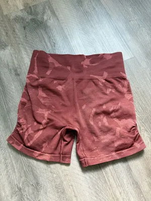 GymShark High Rise Gym Shorts Adapt Seamless Camo Small Maroon thumbnail 8