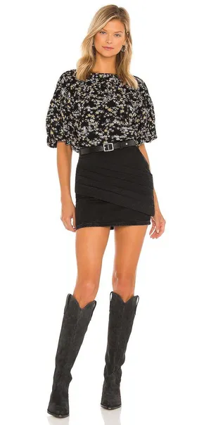 Floral Puff Sleeve Bodysuit thumbnail 1