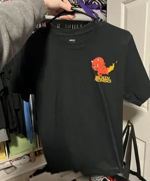 Broken Promises Black Short Sleeve Tee with Red Devil Graphic thumbnail 1