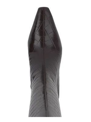 NWT INC International Concepts Knee High Boots Kitten Heel Brown Croc 8M thumbnail 4