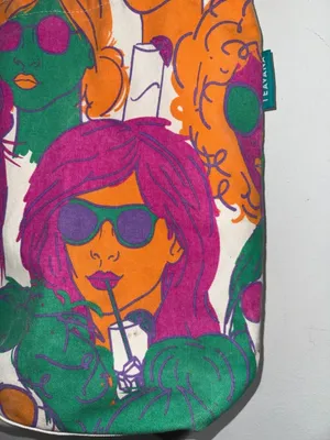 Teavana colorful Graphic Tote Bag canvas book bag reusable durable thumbnail 2