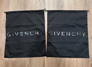 Givenchy Black Cotton Logo Drawstring Dust Bags Set of 2 Silver 4G Emblem thumbnail 1